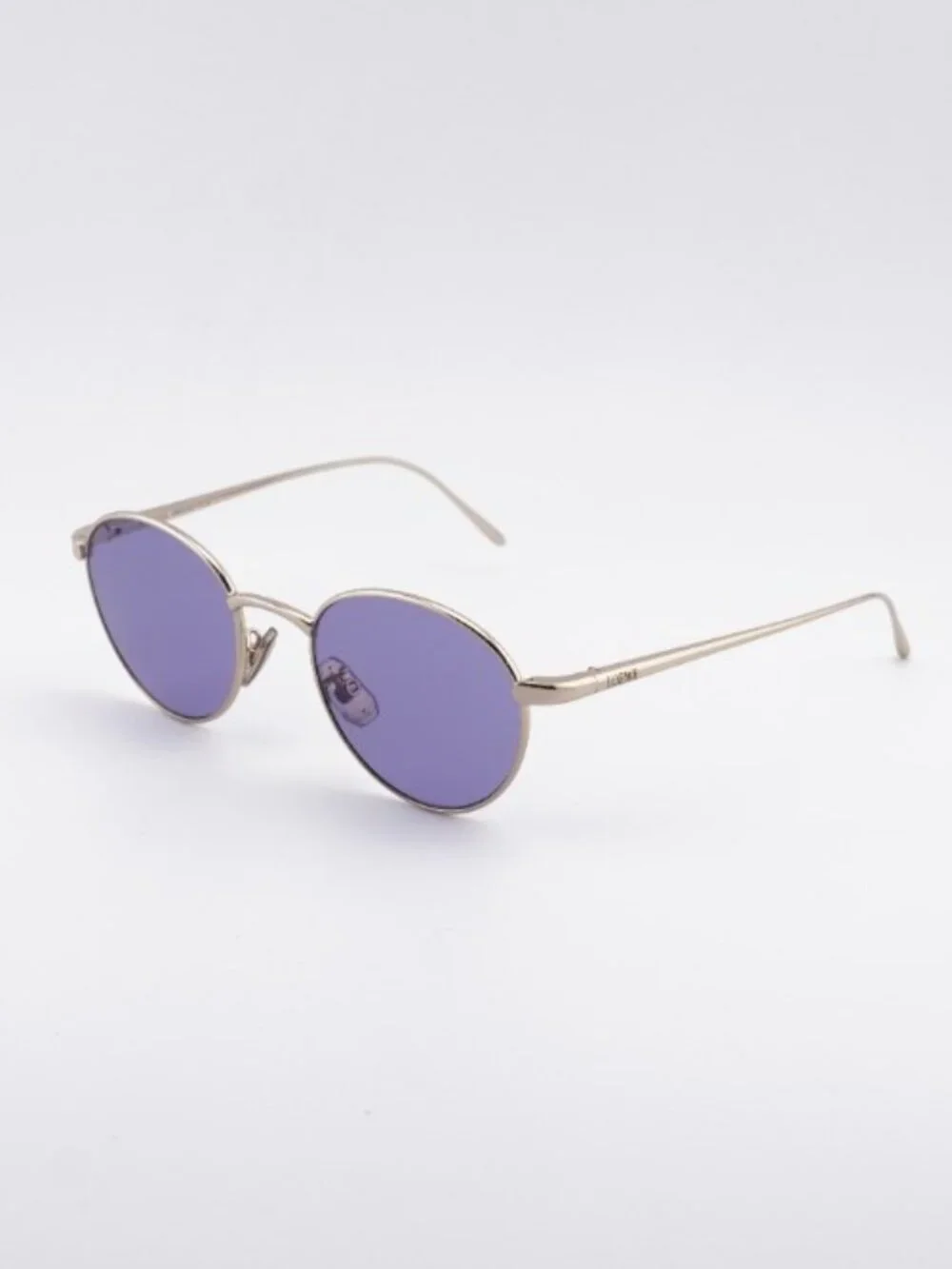 Loewe LW40152U 32Y Sunglasses Gold Square Frame, Purple Lenses